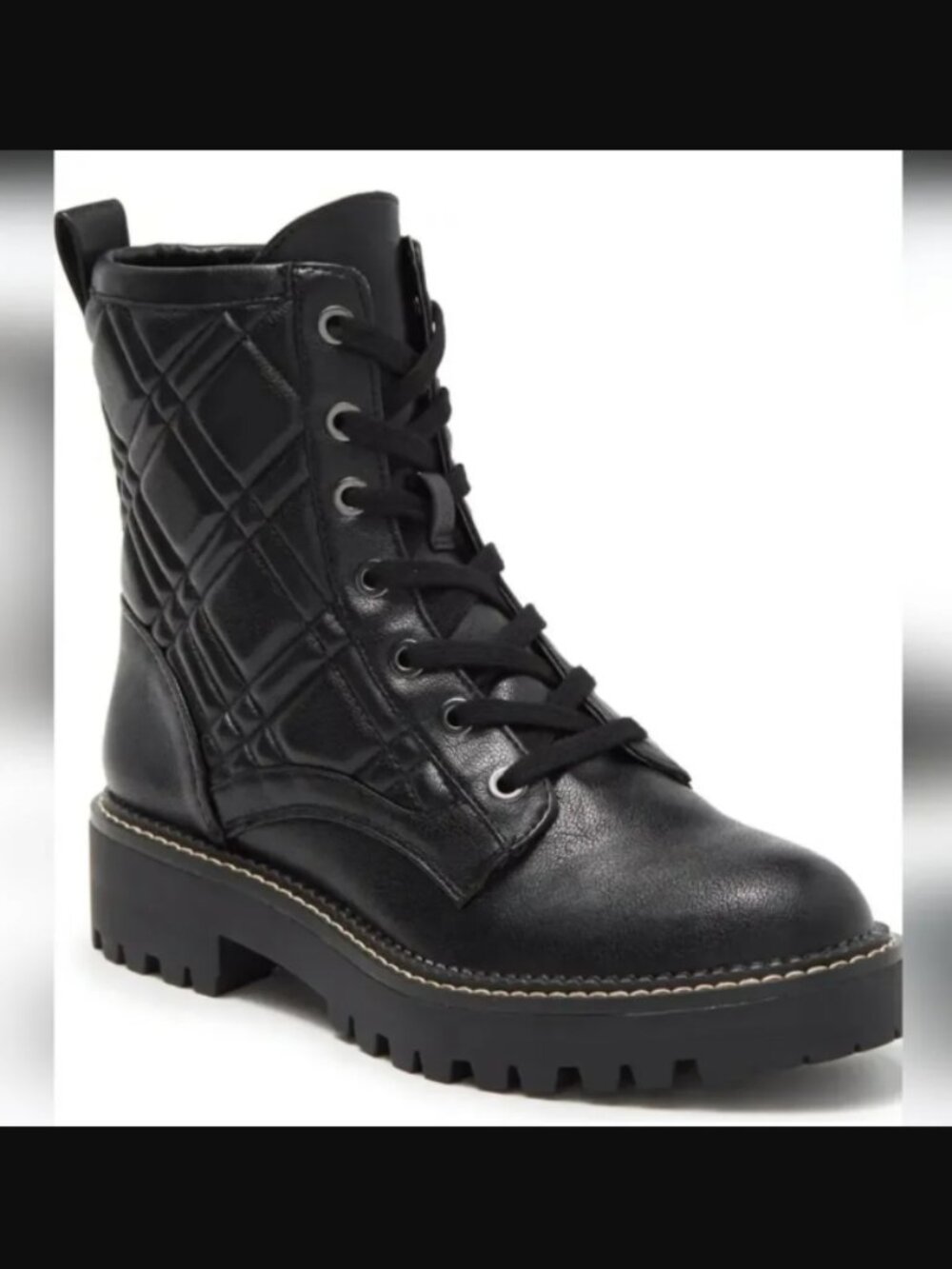 NWOT Nordstrom Rack Quilted Lug Booties in Black Size 10